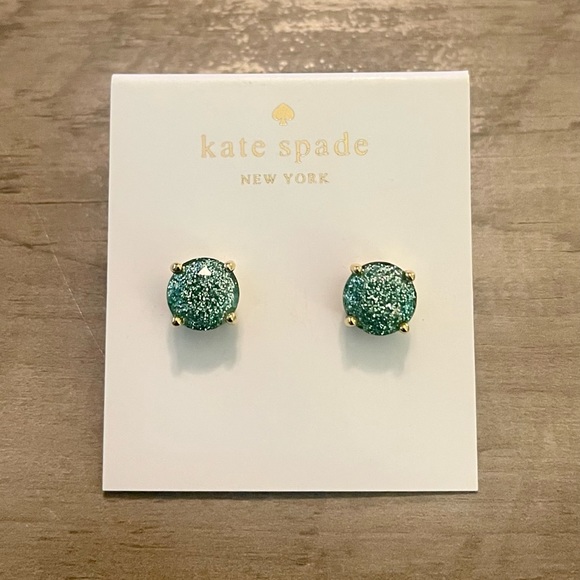 Kate Spade Green Glitter Stud Earrings